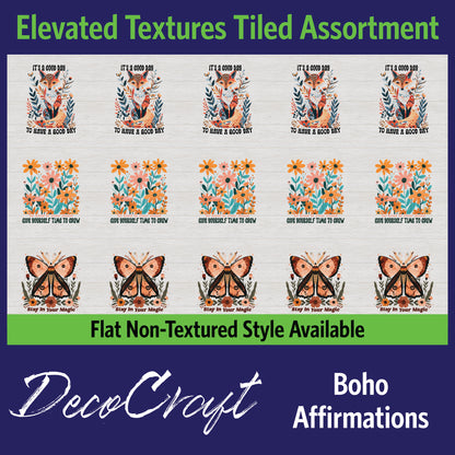 DecoCraft - Scenic Elevated Texture Tiles - Boho Affirmations