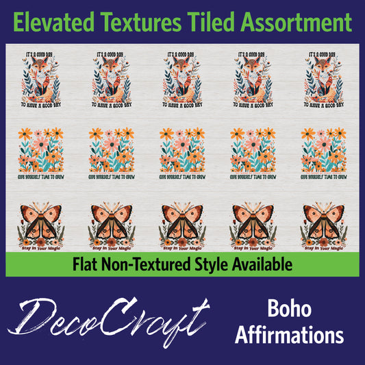 DecoCraft - Scenic Elevated Texture Tiles - Boho Affirmations