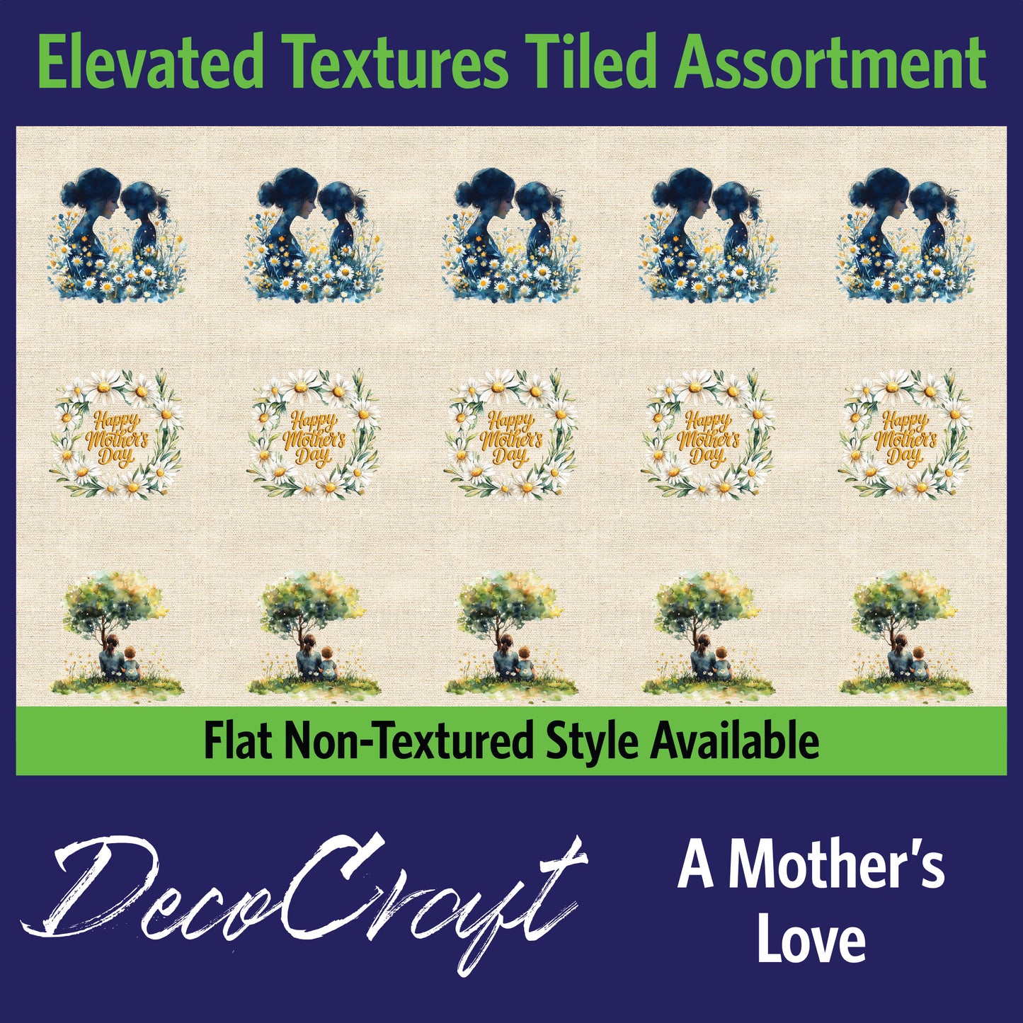 DecoCraft - Scenic Elevated Texture Tiles - A Mother's Love