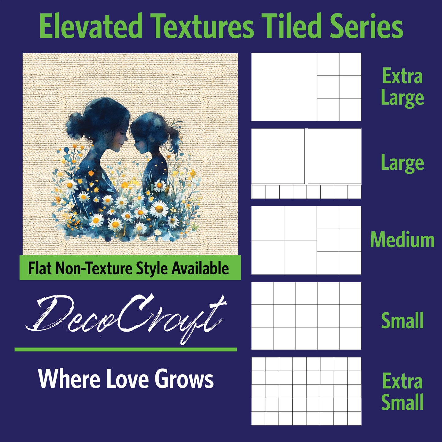 DecoCraft - Scenic Elevated Texture Tiles - Where Love Grows