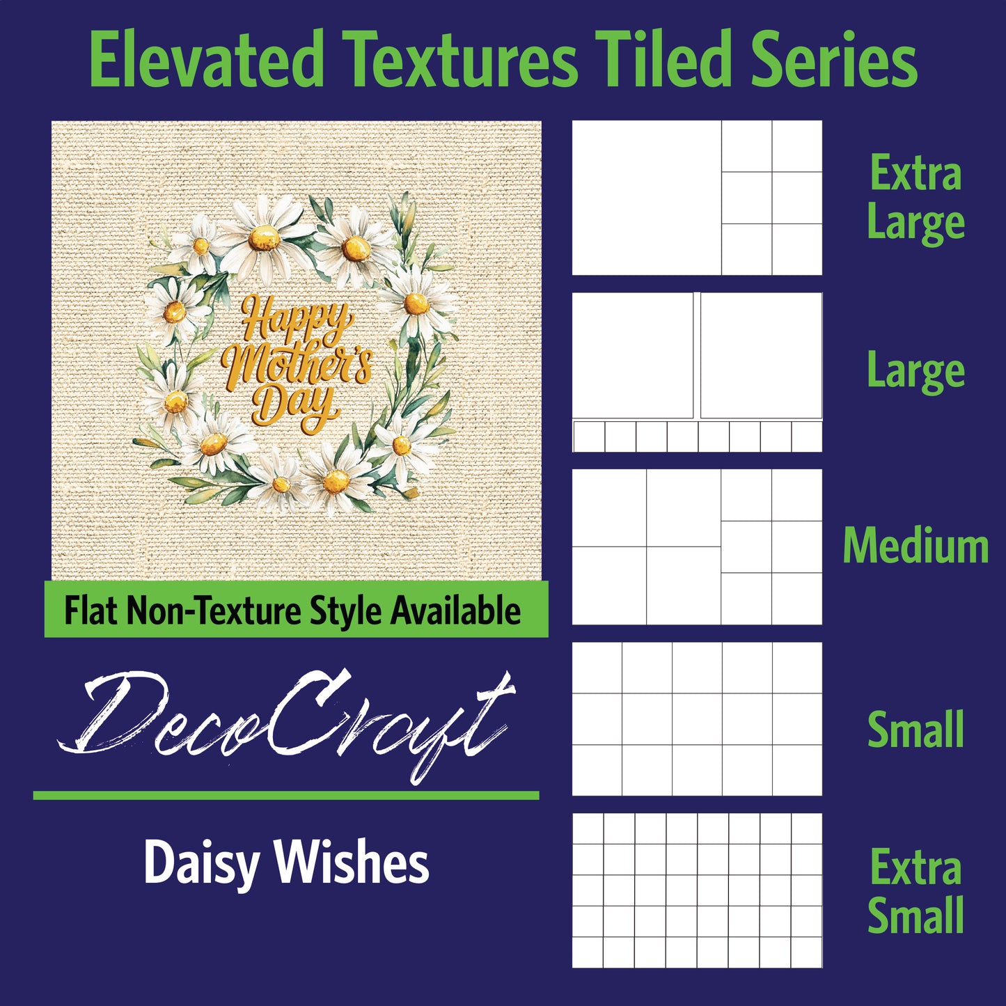 DecoCraft - Scenic Elevated Texture Tiles - Daisy Wishes