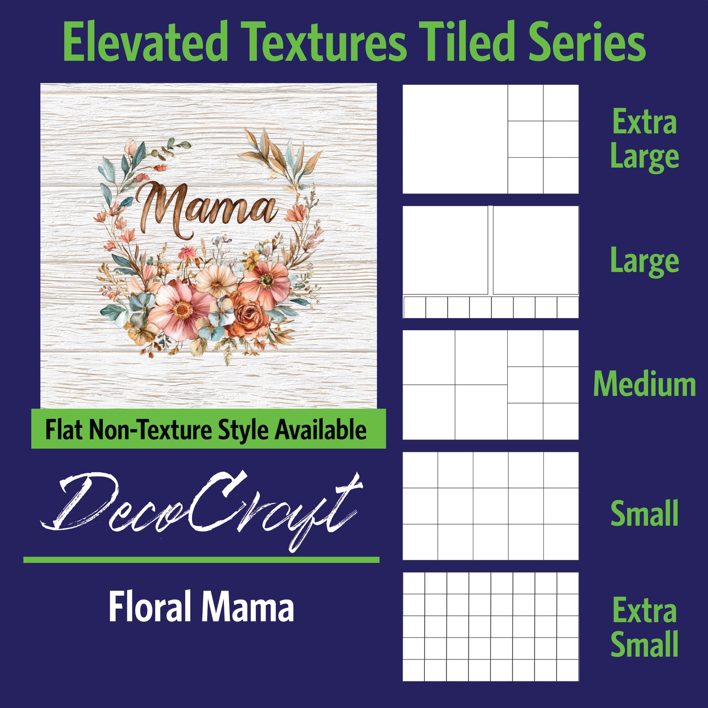DecoCraft - Scenic Elevated Texture Tiles - Floral Mama