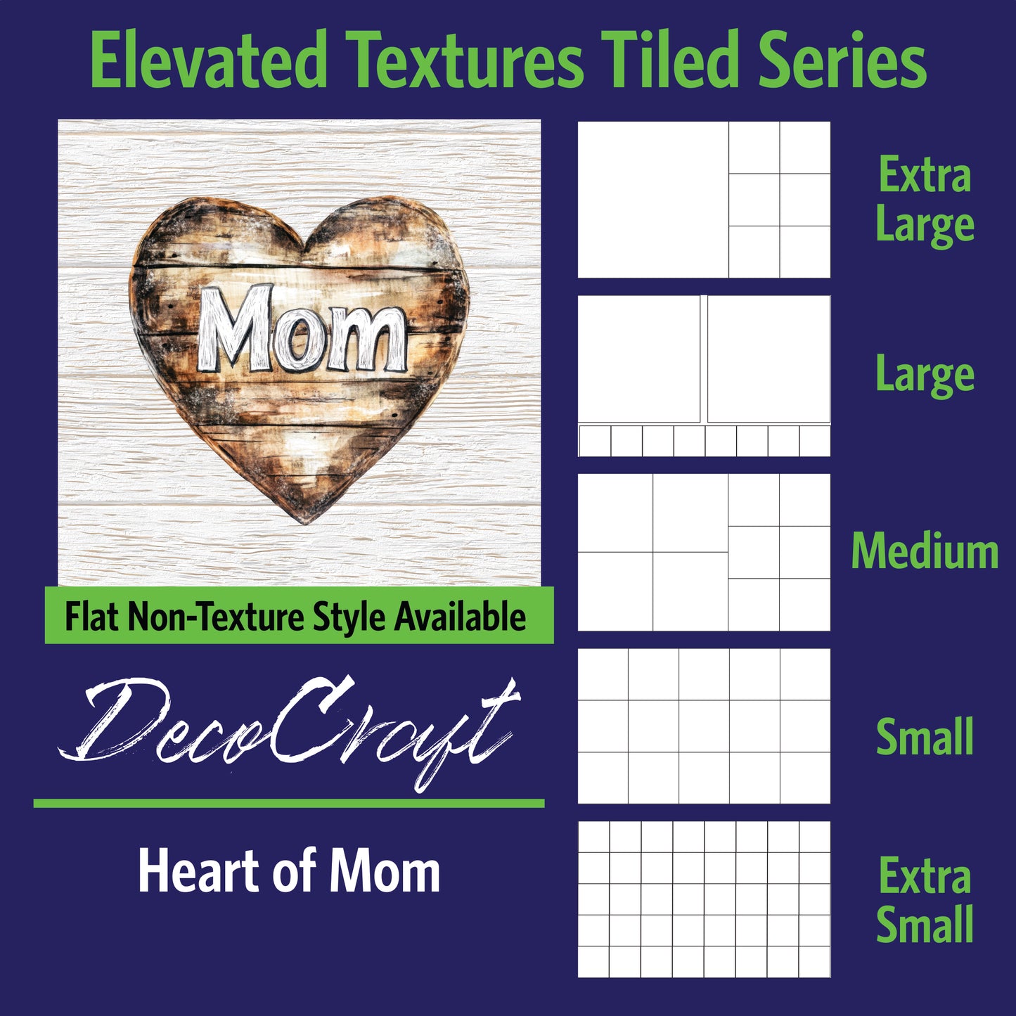 DecoCraft - Scenic Elevated Texture Tiles - Heart of Mom