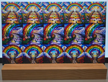 DecoCraft - Scenic Elevated Texture Tiles - Realistic Stained Glass - Rainbow Bridge