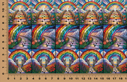 DecoCraft - Scenic Elevated Texture Tiles - Realistic Stained Glass - Rainbow Bridge