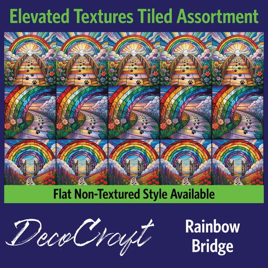 DecoCraft - Scenic Elevated Texture Tiles - Realistic Stained Glass - Rainbow Bridge