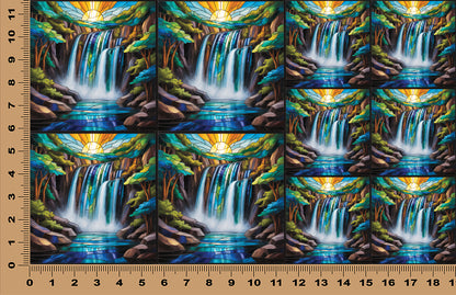 DecoCraft - Scenic Elevated Texture Tiles - Emerald Falls