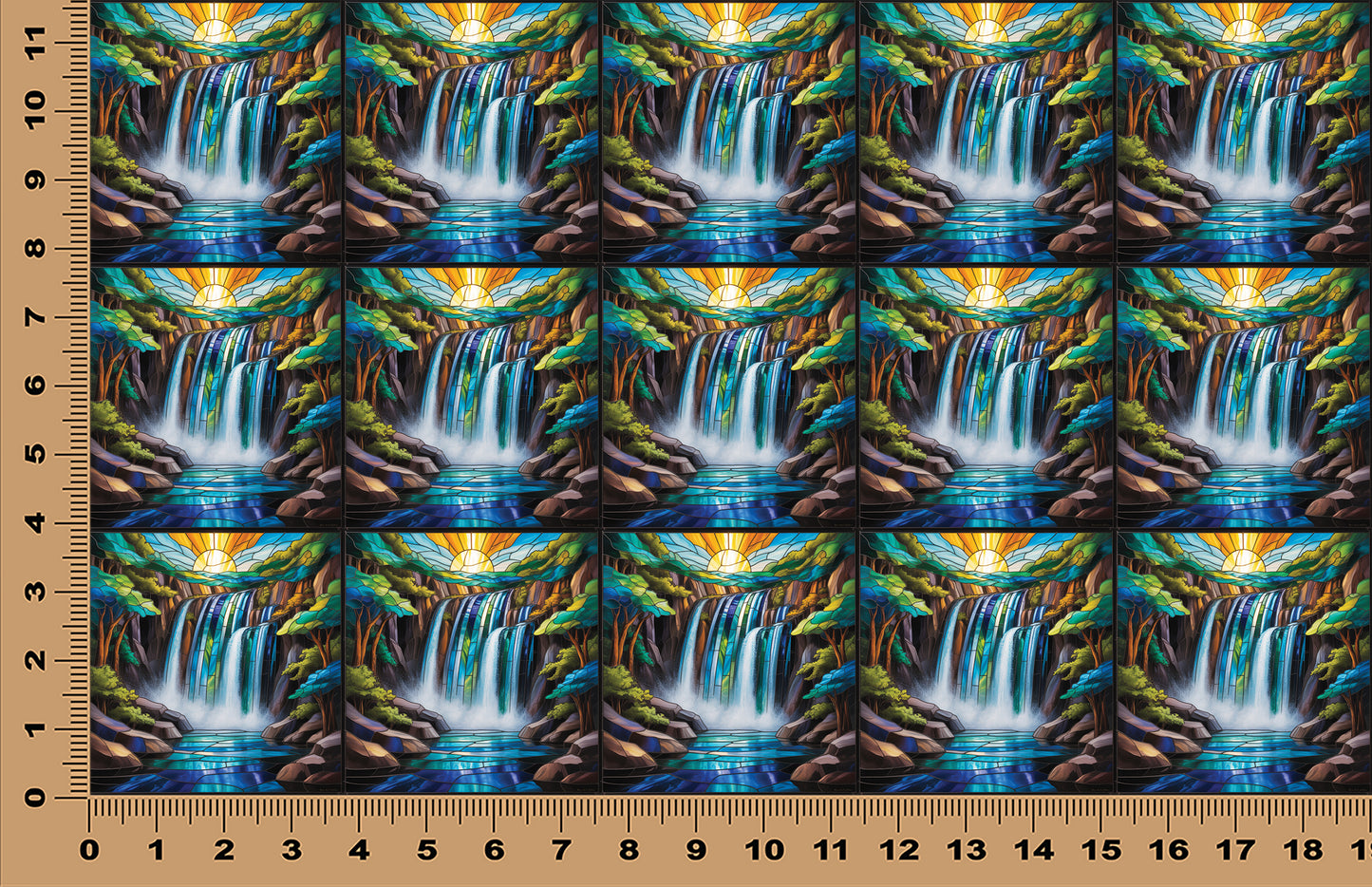 DecoCraft - Scenic Elevated Texture Tiles - Emerald Falls