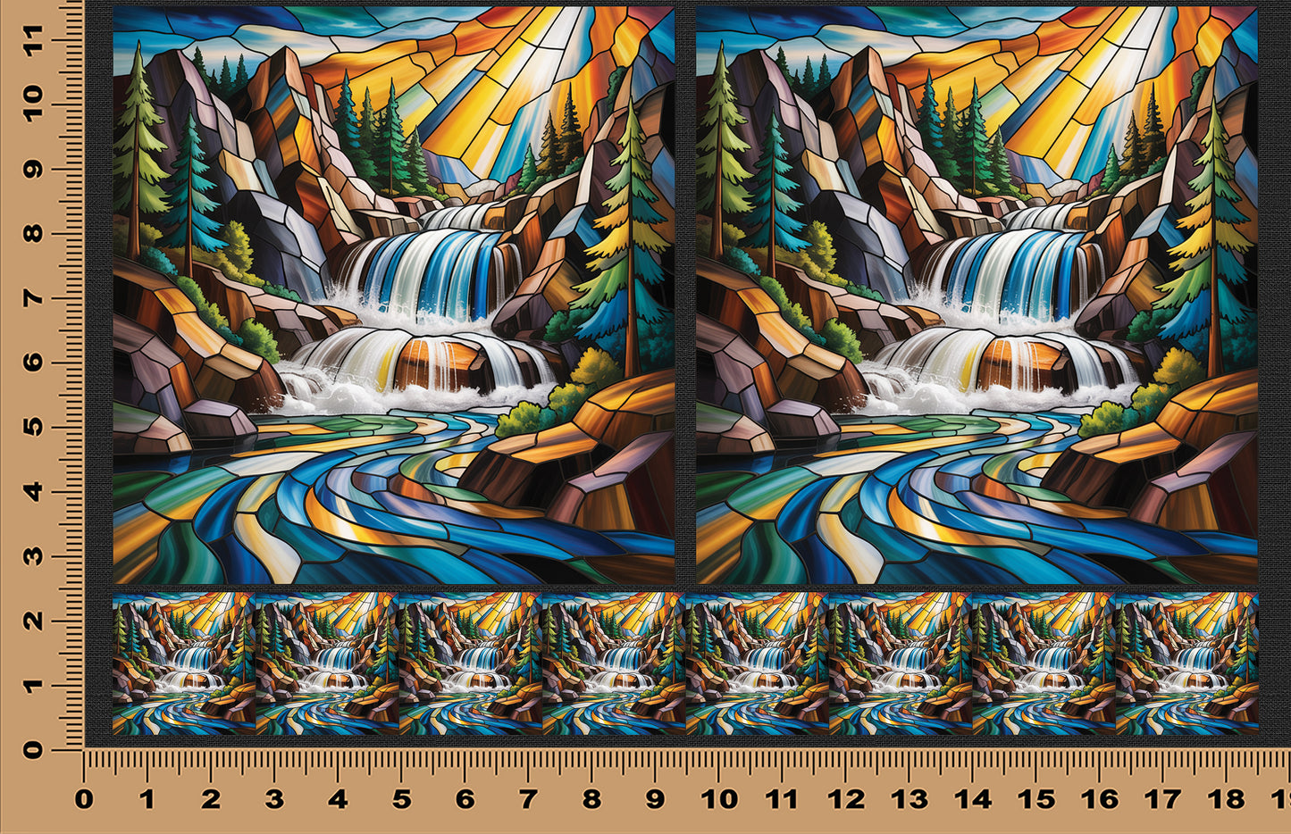 DecoCraft - Scenic Elevated Texture Tiles - Golden Falls