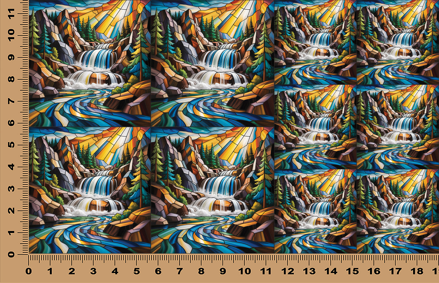 DecoCraft - Scenic Elevated Texture Tiles - Golden Falls