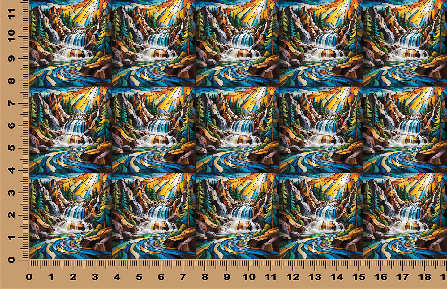 DecoCraft - Scenic Elevated Texture Tiles - Golden Falls