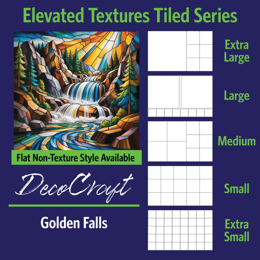 DecoCraft - Scenic Elevated Texture Tiles - Golden Falls