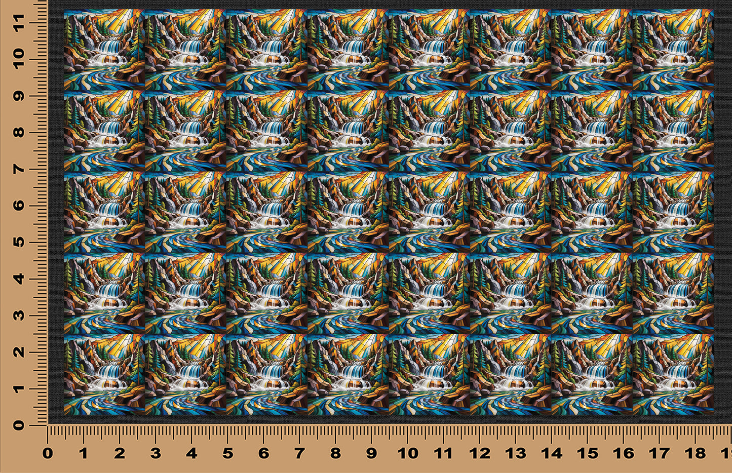 DecoCraft - Scenic Elevated Texture Tiles - Golden Falls