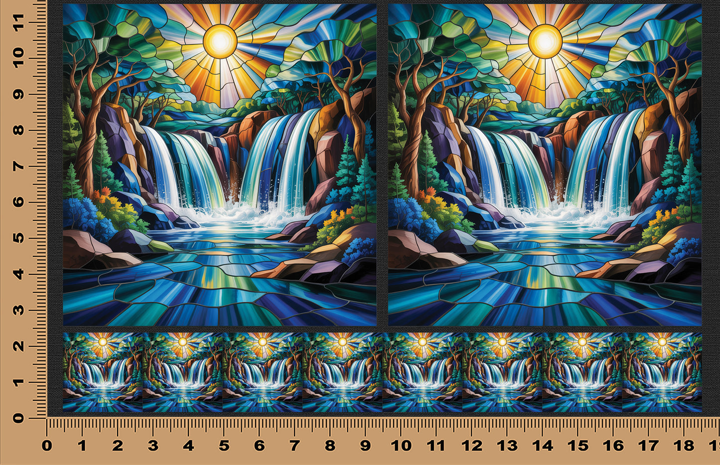 DecoCraft - Scenic Elevated Texture Tiles - Sunfire Cascade