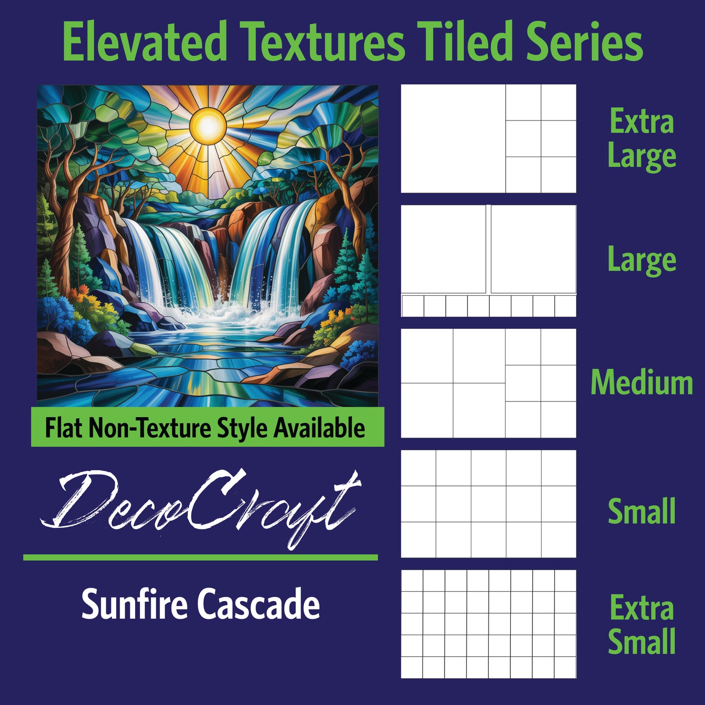 DecoCraft - Scenic Elevated Texture Tiles - Sunfire Cascade