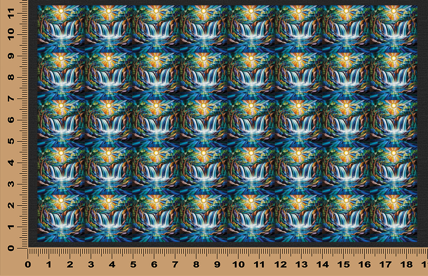 DecoCraft - Scenic Elevated Texture Tiles - Sunfire Cascade