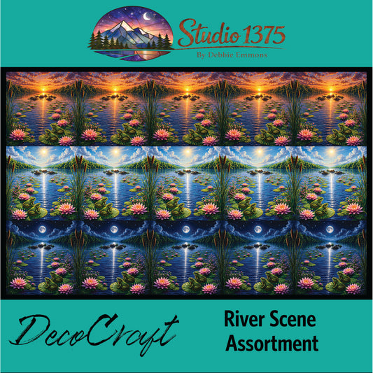 DecoCraft - Studio 1375 - Scenic Tiles Series - River Scene Assortment