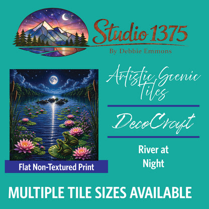 DecoCraft - Studio 1375 - Scenic Tiles Series - River at Night