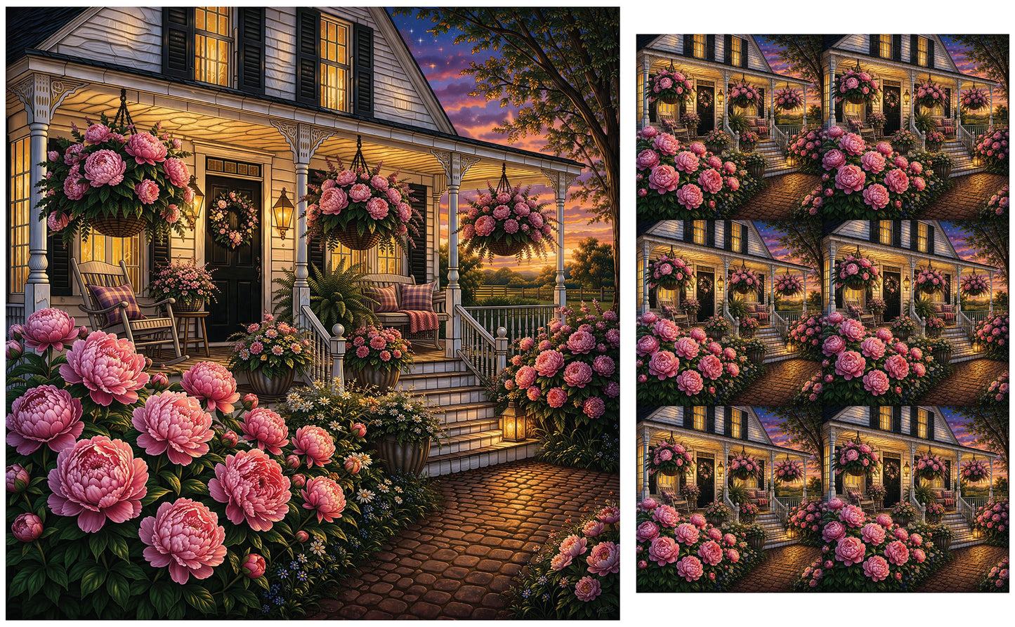 DecoCraft - Studio 1375 - Scenic Tiles Series - Blush Peony
