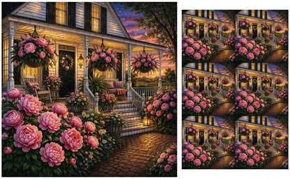 DecoCraft - Studio 1375 - Scenic Tiles Series - Blush Peony