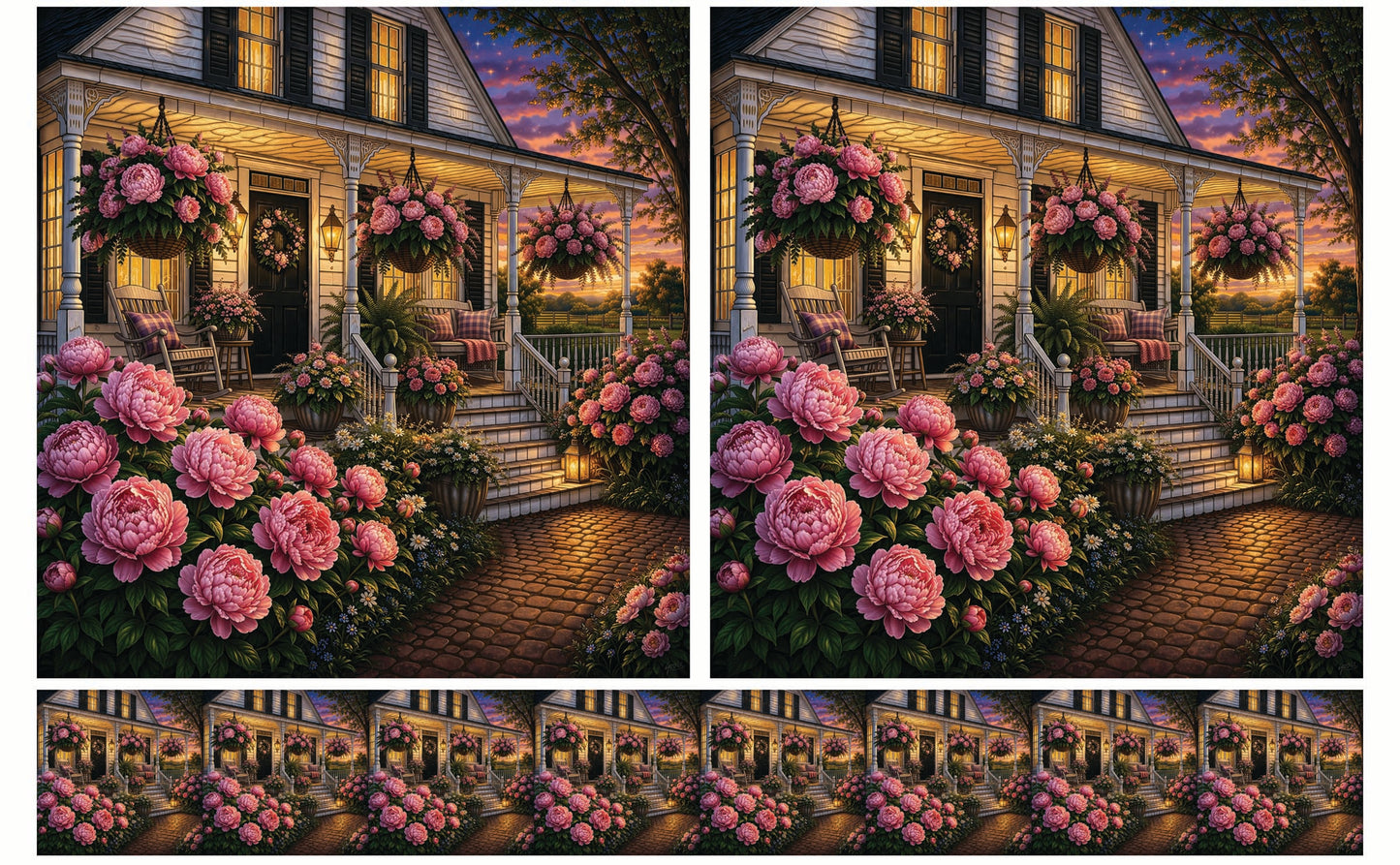 DecoCraft - Studio 1375 - Scenic Tiles Series - Blush Peony