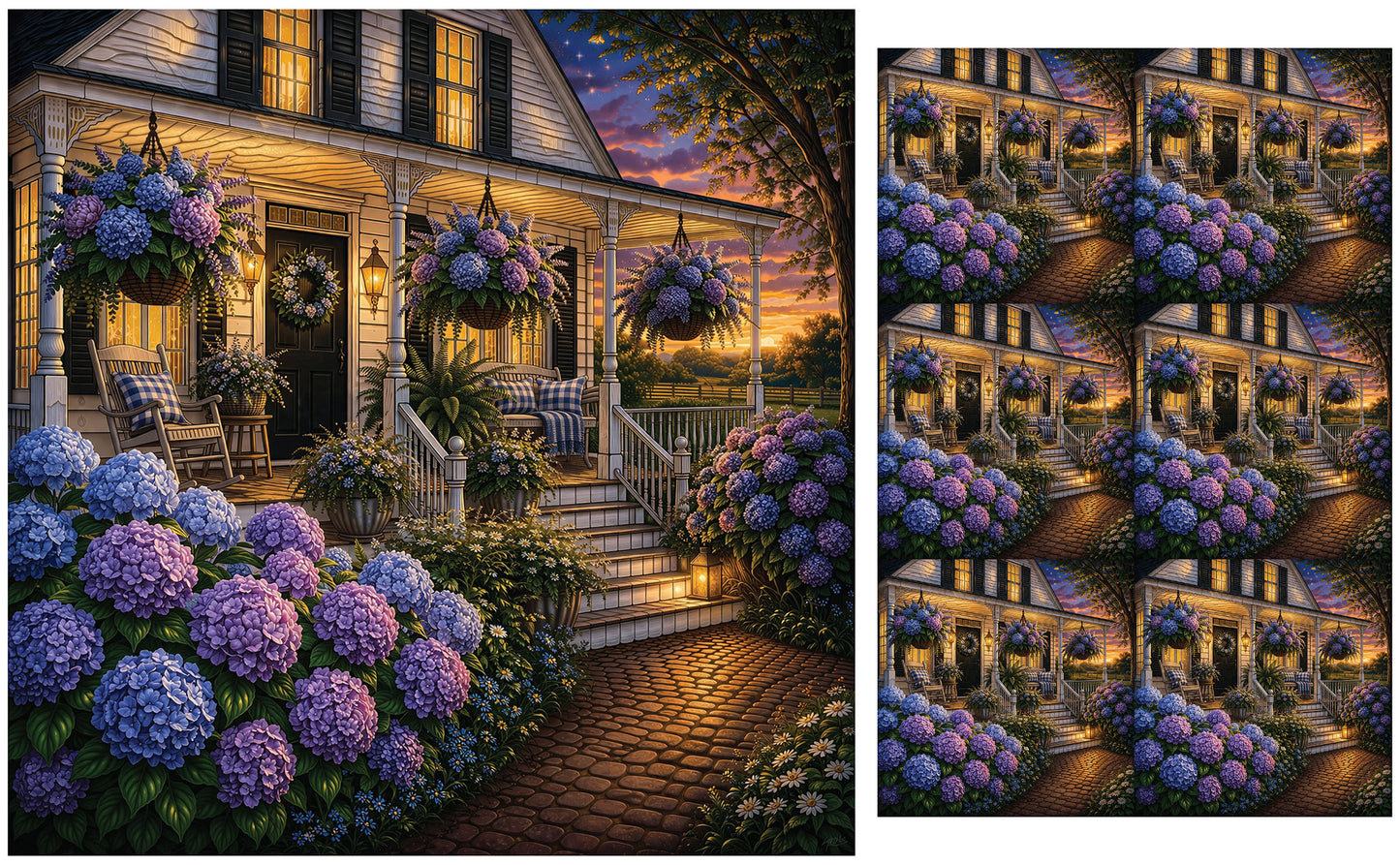 DecoCraft - Studio 1375 - Scenic Tiles Series - Hydrangea Hour