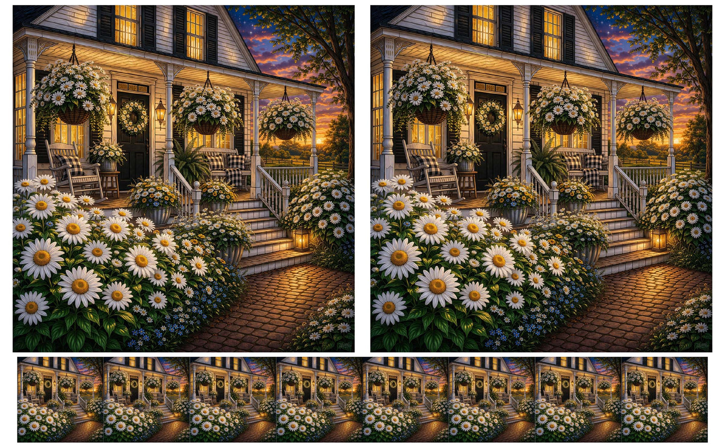 DecoCraft - Studio 1375 - Scenic Tiles Series - Daisy Cottage