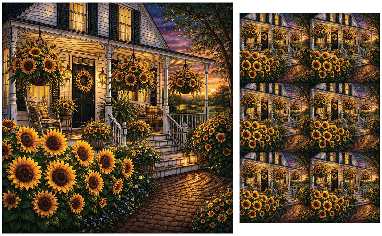 DecoCraft - Studio 1375 - Scenic Tiles Series - Golden Sunflower