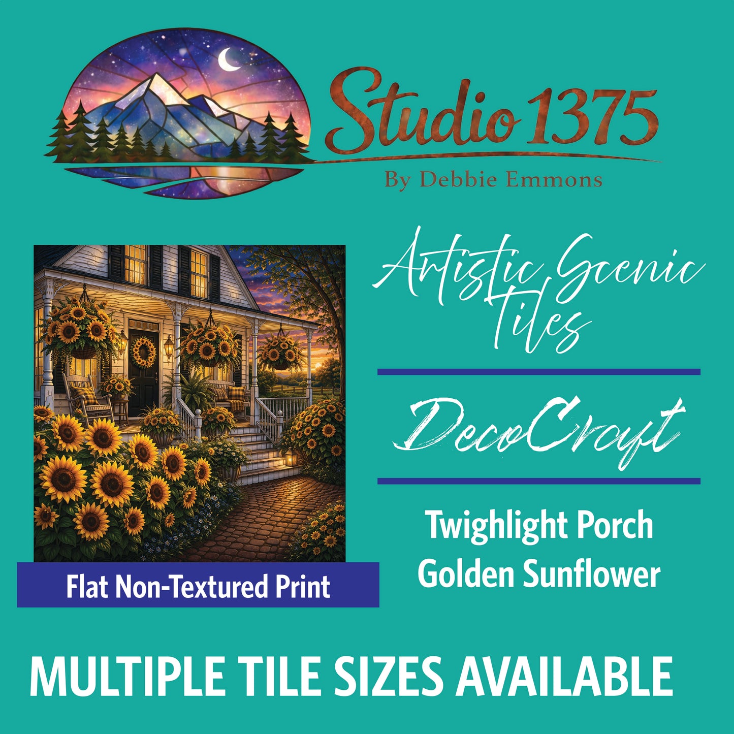 DecoCraft - Studio 1375 - Scenic Tiles Series - Golden Sunflower