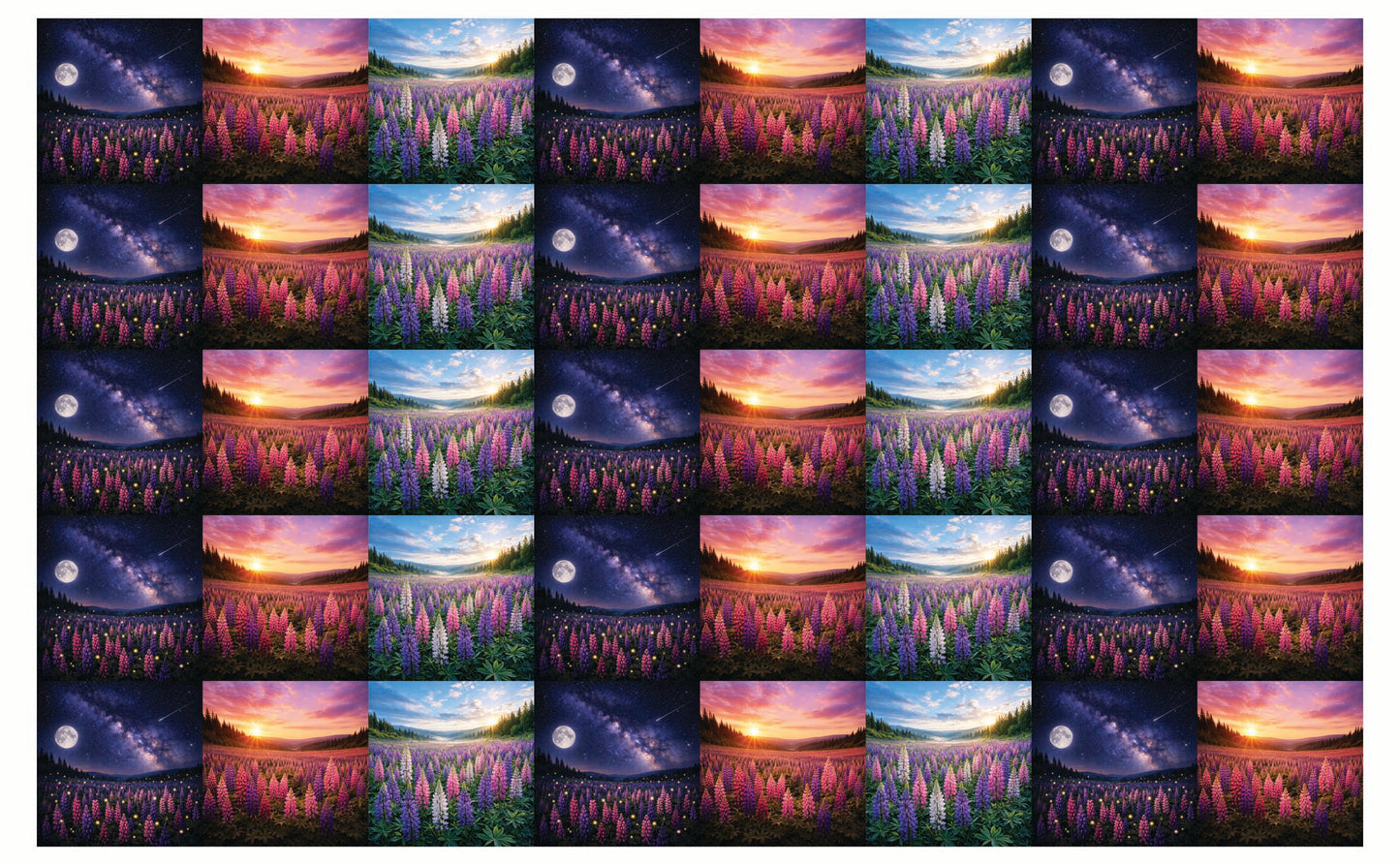 DecoCraft - Studio 1375 - Scenic Tiles Series -Field of Lupins - Extra Small