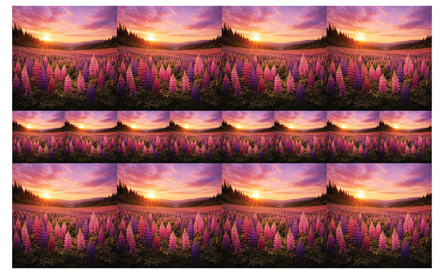 DecoCraft - Studio 1375 - Scenic Tiles Series - Lupins at Sunset