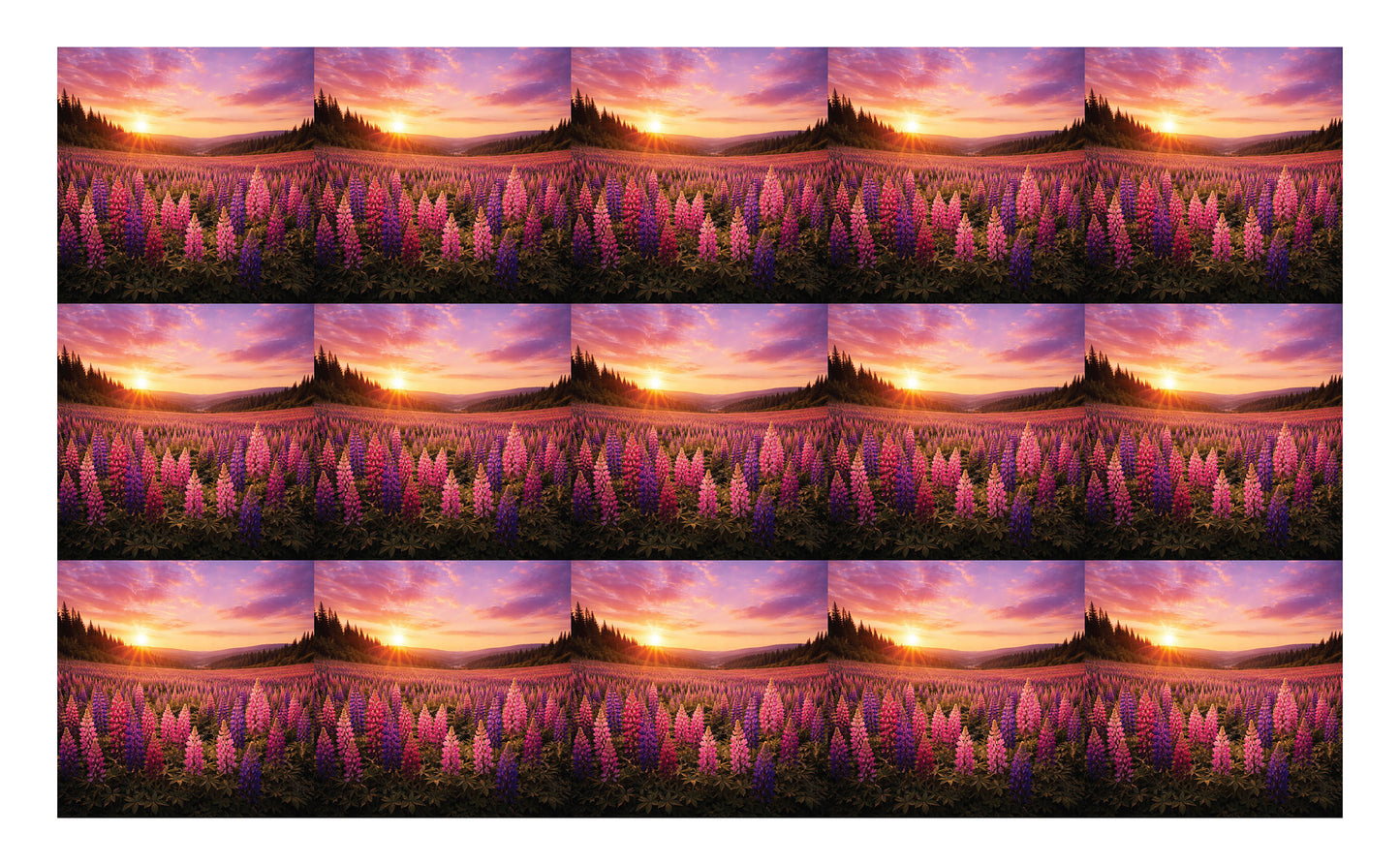 DecoCraft - Studio 1375 - Scenic Tiles Series - Lupins at Sunset
