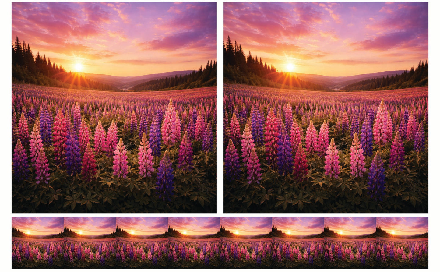 DecoCraft - Studio 1375 - Scenic Tiles Series - Lupins at Sunset