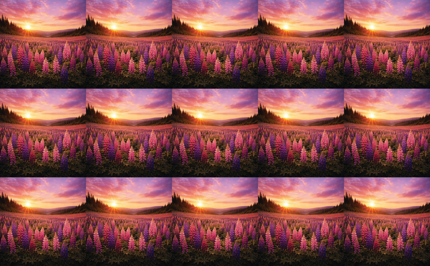 DecoCraft - Studio 1375 - Scenic Tiles Series - Lupins at Sunset