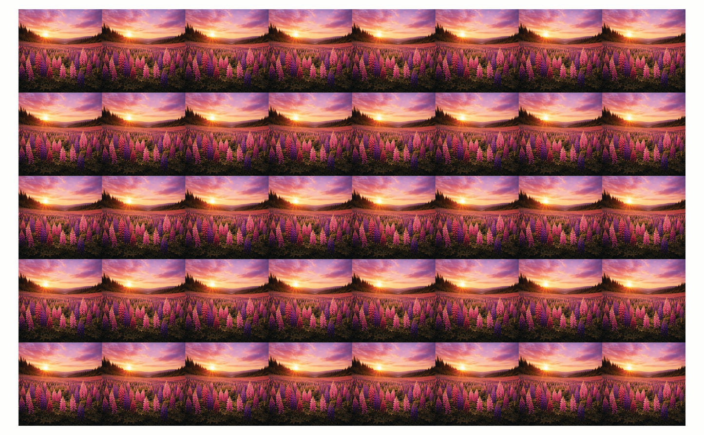 DecoCraft - Studio 1375 - Scenic Tiles Series - Lupins at Sunset