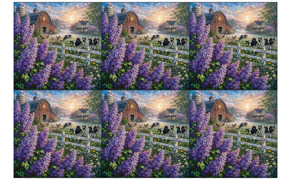 DecoCraft - Studio 1375 - Scenic Tiles Series - Lilac Barn at Daybreak
