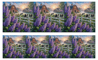 DecoCraft - Studio 1375 - Scenic Tiles Series - Lilac Barn at Daybreak