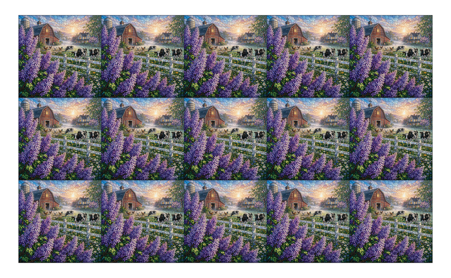 DecoCraft - Studio 1375 - Scenic Tiles Series - Lilac Barn at Daybreak