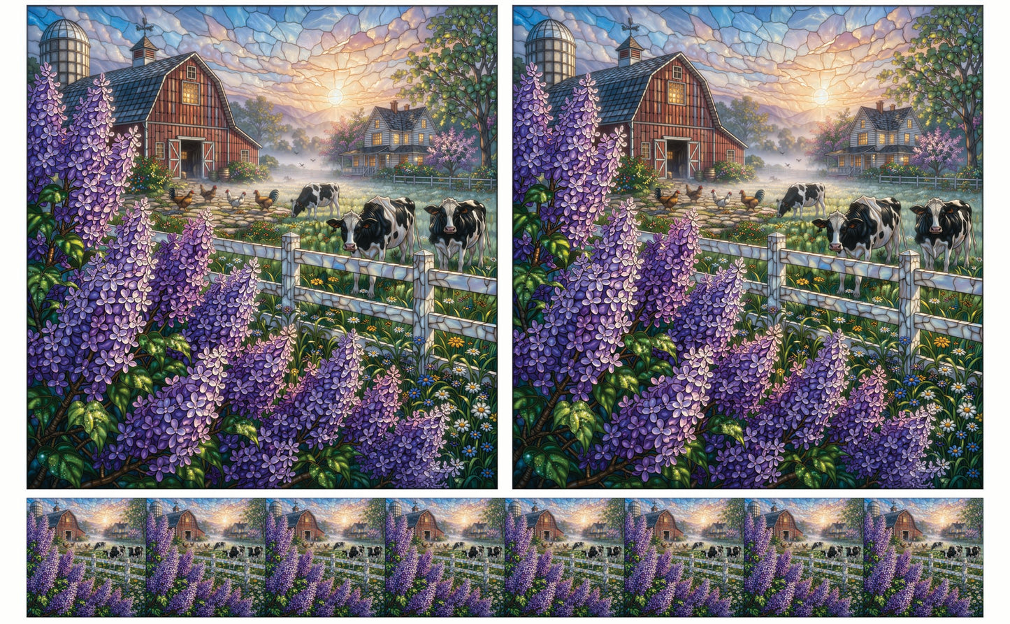DecoCraft - Studio 1375 - Scenic Tiles Series - Lilac Barn at Daybreak