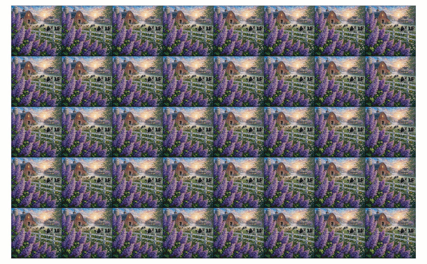 DecoCraft - Studio 1375 - Scenic Tiles Series - Lilac Barn at Daybreak