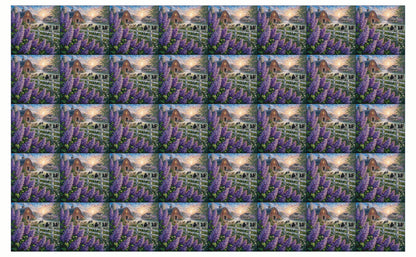 DecoCraft - Studio 1375 - Scenic Tiles Series - Lilac Barn at Daybreak