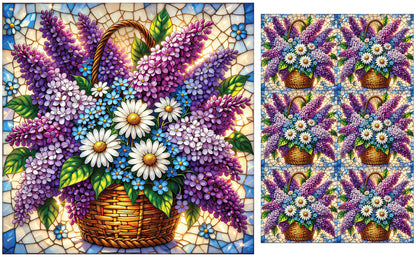 DecoCraft - Studio 1375 - Elevated Scenic Tiles Series - Spring Basket in Bloom