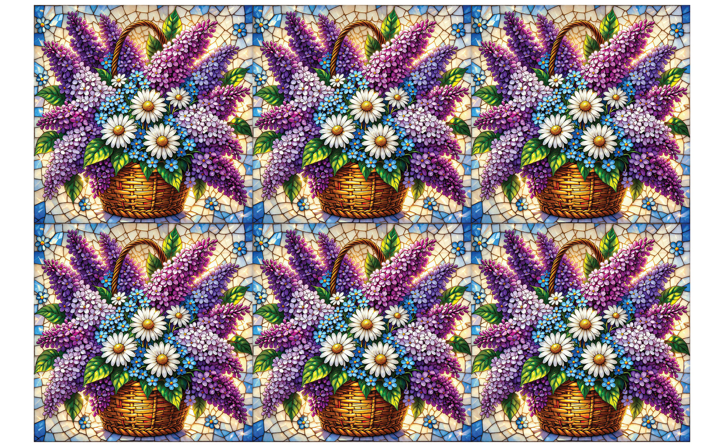 DecoCraft - Studio 1375 - Elevated Scenic Tiles Series - Spring Basket in Bloom