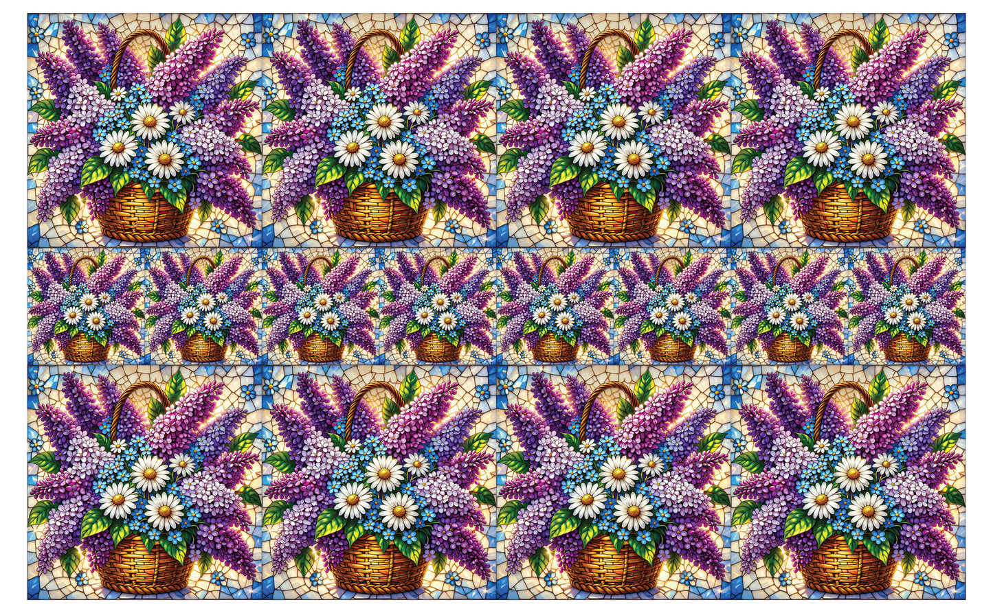 DecoCraft - Studio 1375 - Elevated Scenic Tiles Series - Spring Basket in Bloom