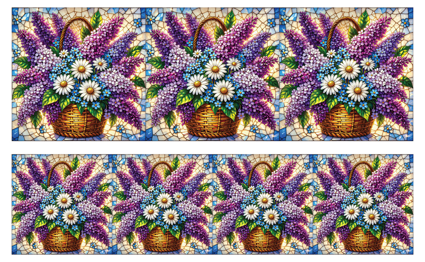 DecoCraft - Studio 1375 - Elevated Scenic Tiles Series - Spring Basket in Bloom
