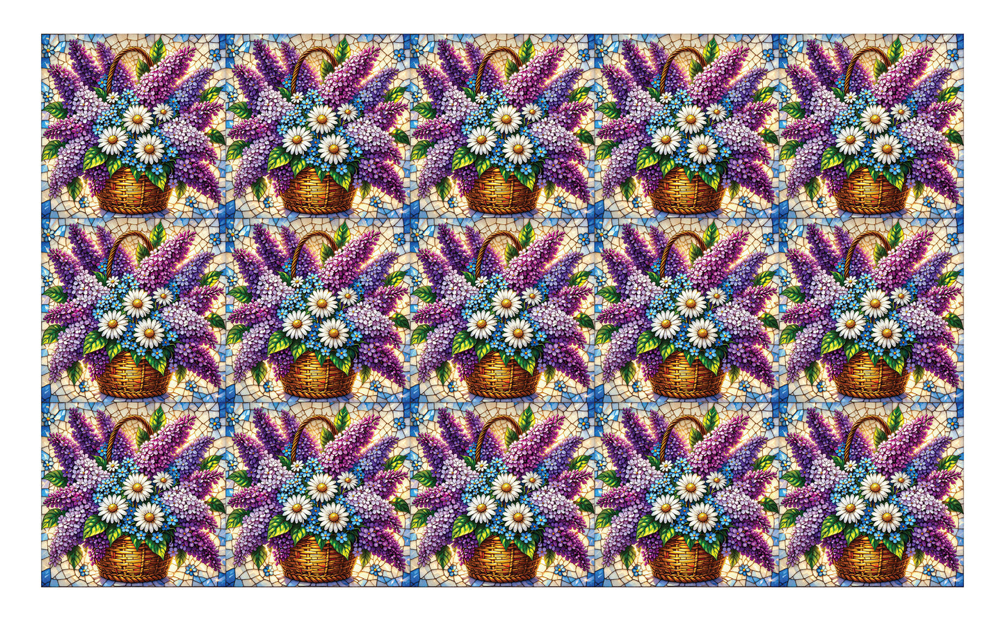 DecoCraft - Studio 1375 - Elevated Scenic Tiles Series - Spring Basket in Bloom