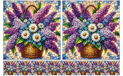 DecoCraft - Studio 1375 - Elevated Scenic Tiles Series - Spring Basket in Bloom