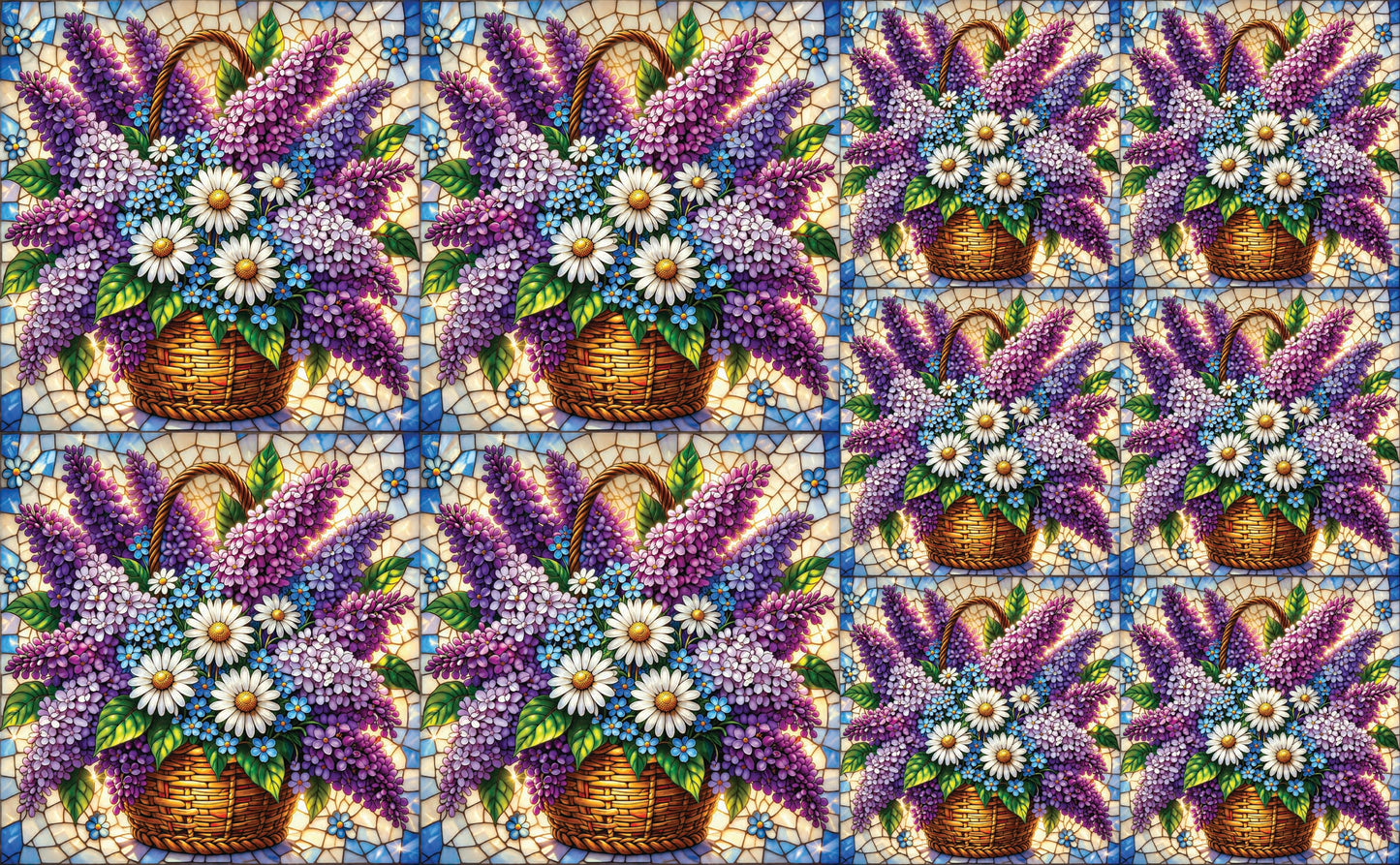 DecoCraft - Studio 1375 - Elevated Scenic Tiles Series - Spring Basket in Bloom