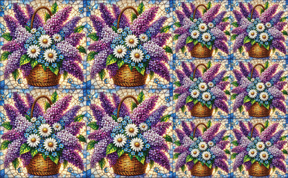 DecoCraft - Studio 1375 - Elevated Scenic Tiles Series - Spring Basket in Bloom