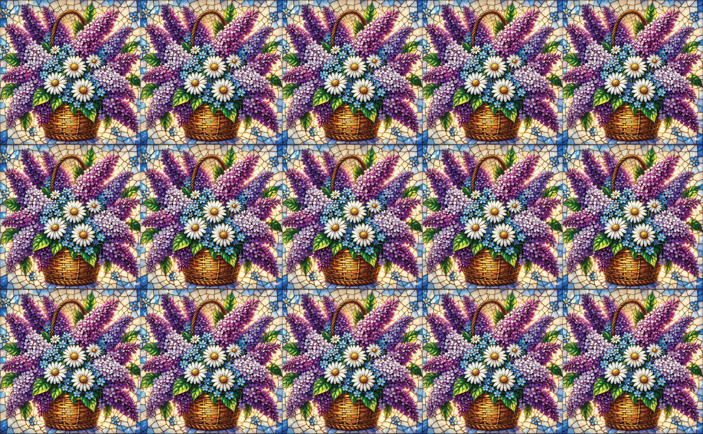 DecoCraft - Studio 1375 - Elevated Scenic Tiles Series - Spring Basket in Bloom
